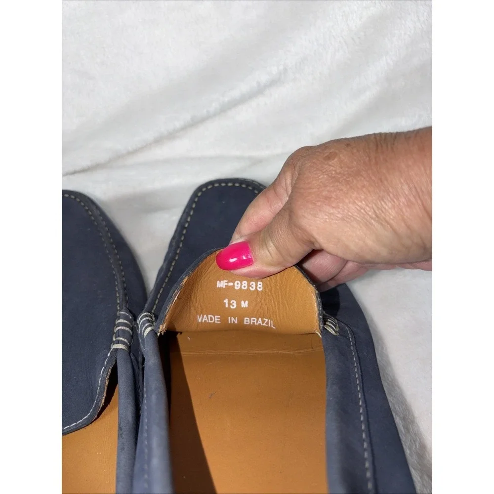Mercanti Fiorentini Relax Men Blue Suede Driving Loafers Size 13M Travel Comfort
